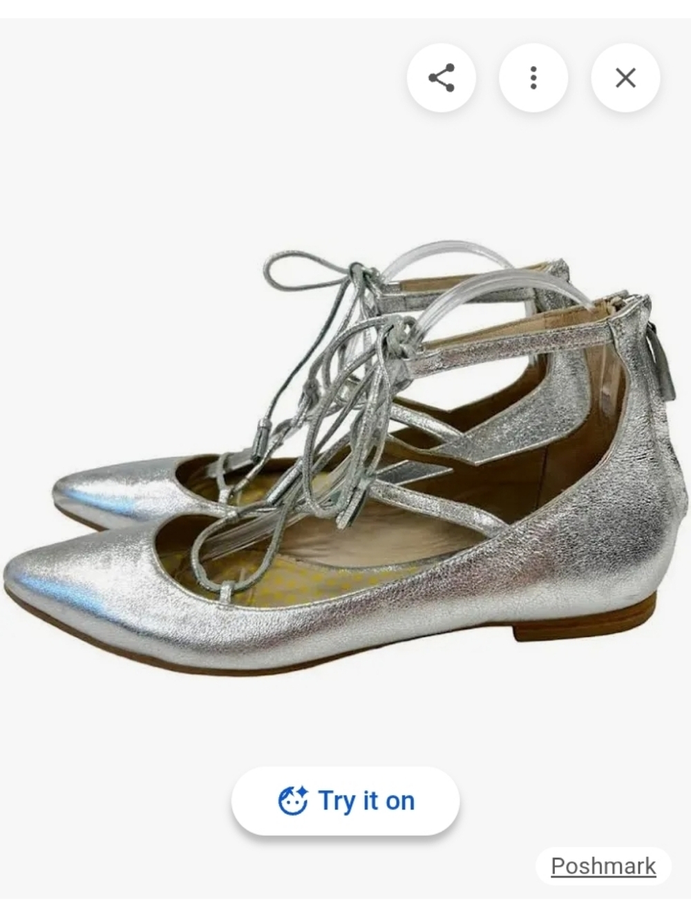 Boden Silver Lace up Flat shoes